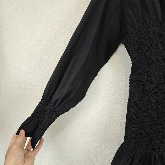 Derek Lam Collective Dua Puff-Sleeve Smocked Cotton Mini Dress Size 4 Women's - Picture 10 of 15